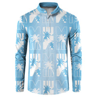 Bula Fiji Button Sweatshirt Blue Makare Masi Tapa Pattern