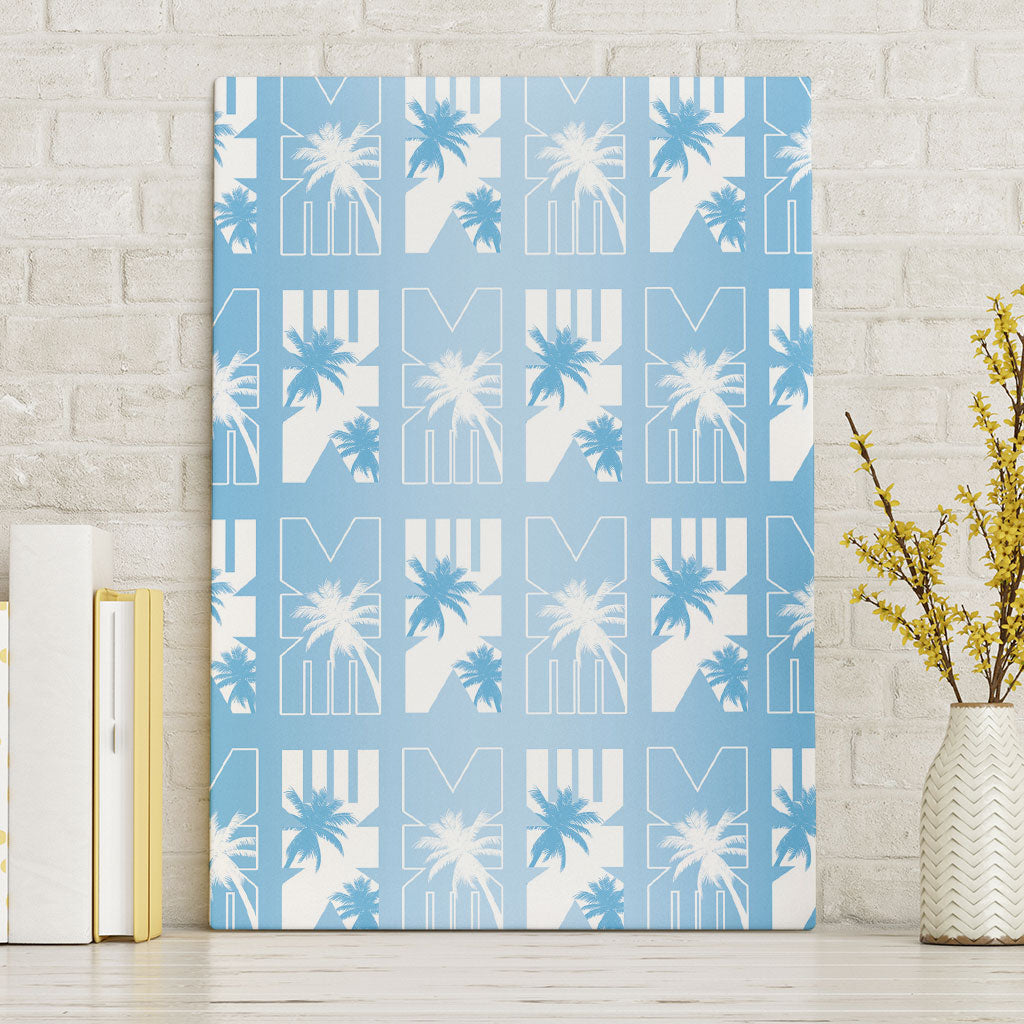 Bula Fiji Canvas Wall Art Blue Makare Masi Tapa Pattern