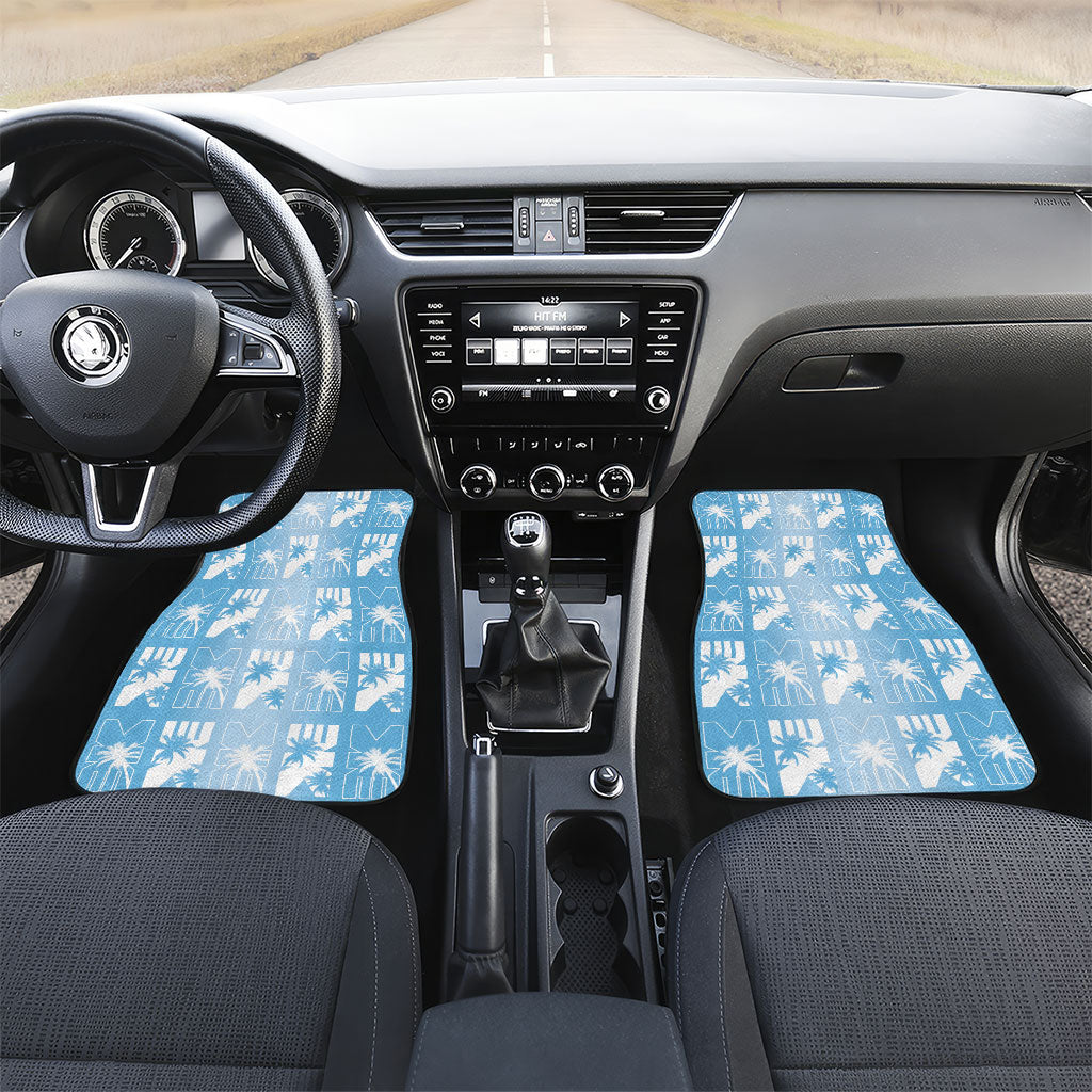 Bula Fiji Car Mats Blue Makare Masi Tapa Pattern