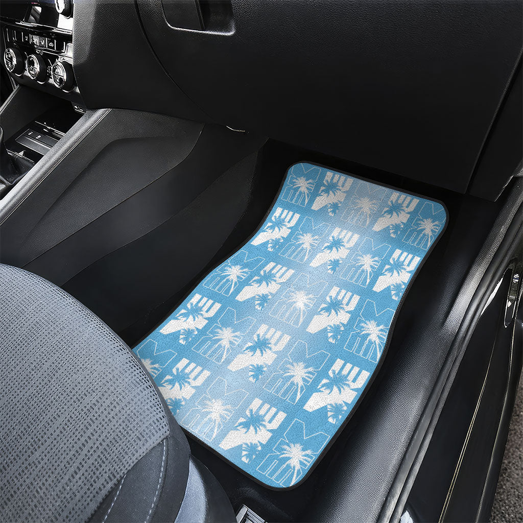 Bula Fiji Car Mats Blue Makare Masi Tapa Pattern