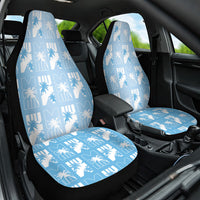 Bula Fiji Car Seat Cover Blue Makare Masi Tapa Pattern