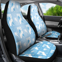 Bula Fiji Car Seat Cover Blue Makare Masi Tapa Pattern
