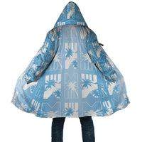 Bula Fiji Cloak Blue Makare Masi Tapa Pattern