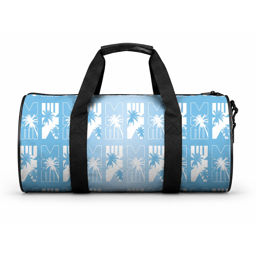 Bula Fiji Duffle Bag Blue Makare Masi Tapa Pattern