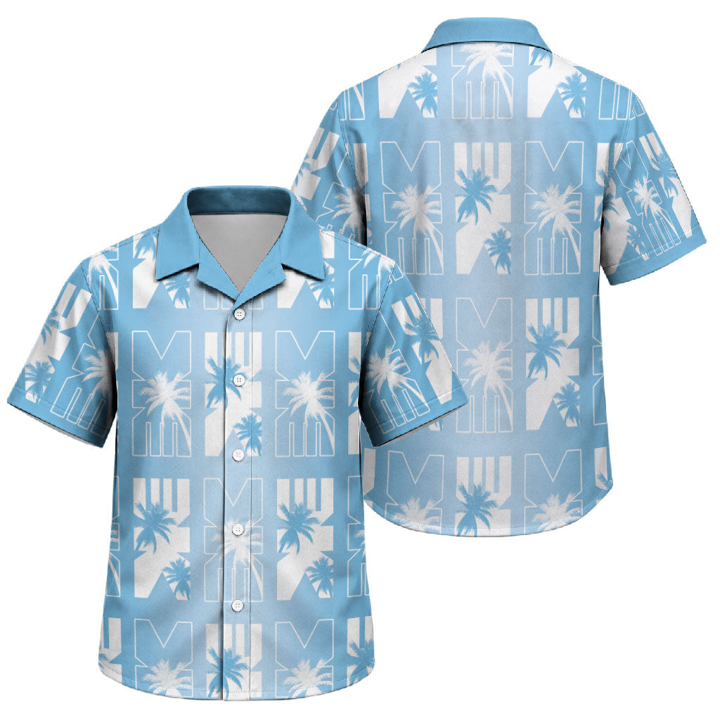 Bula Fiji Family Matching Off Shoulder Short Dress and Hawaiian Shirt Blue Makare Masi Tapa Pattern
