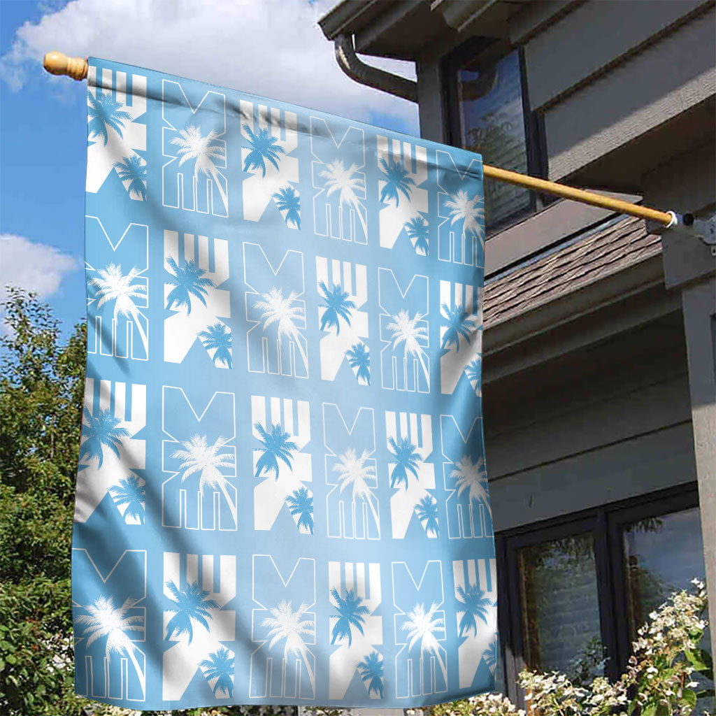 Bula Fiji Garden Flag Blue Makare Masi Tapa Pattern