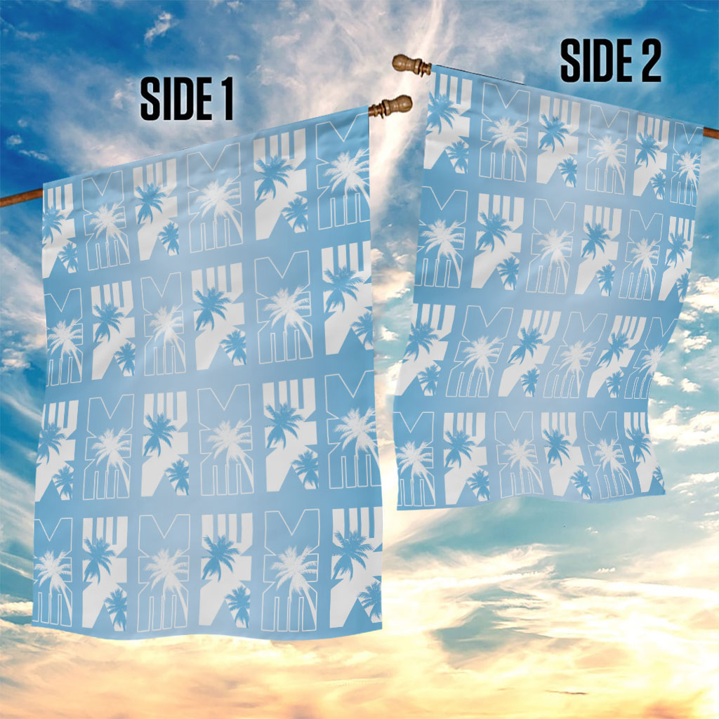 Bula Fiji Garden Flag Blue Makare Masi Tapa Pattern