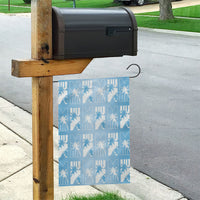 Bula Fiji Garden Flag Blue Makare Masi Tapa Pattern