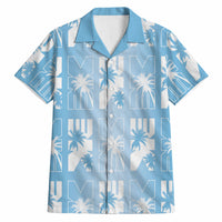 Bula Fiji Hawaiian Shirt Blue Makare Masi Tapa Pattern