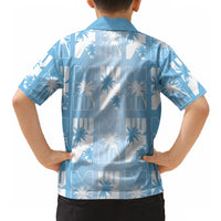 Bula Fiji Hawaiian Shirt Blue Makare Masi Tapa Pattern