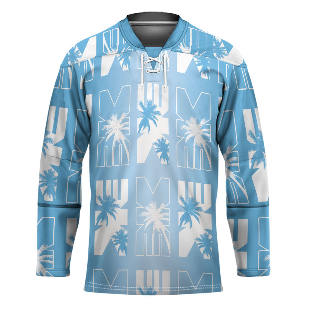 Bula Fiji Hockey Jersey Blue Makare Masi Tapa Pattern