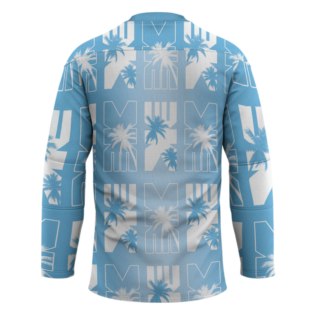 Bula Fiji Hockey Jersey Blue Makare Masi Tapa Pattern