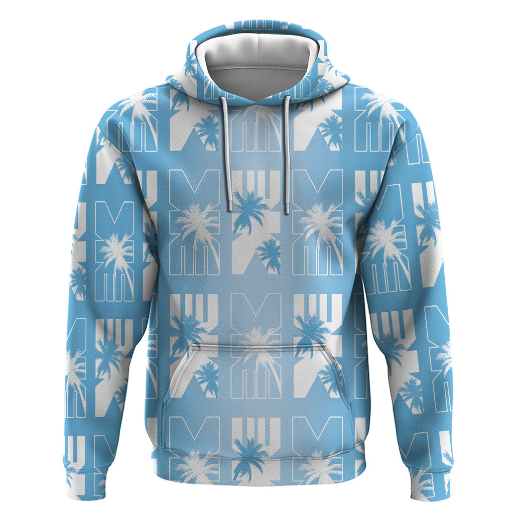 Bula Fiji Hoodie Blue Makare Masi Tapa Pattern