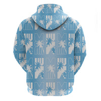 Bula Fiji Hoodie Blue Makare Masi Tapa Pattern