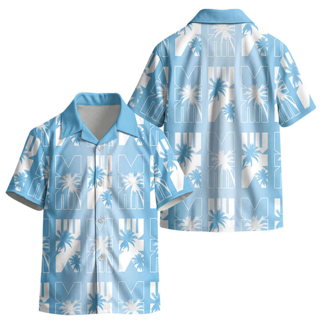 Bula Fiji Kid Hawaiian Shirt Blue Makare Masi Tapa Pattern