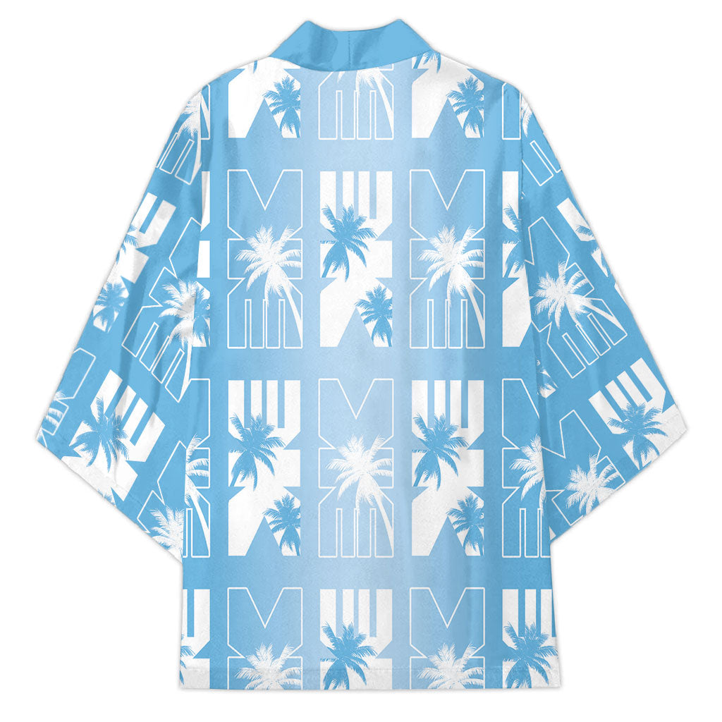 Bula Fiji Kimono Blue Makare Masi Tapa Pattern