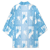 Bula Fiji Kimono Blue Makare Masi Tapa Pattern