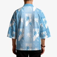 Bula Fiji Kimono Blue Makare Masi Tapa Pattern