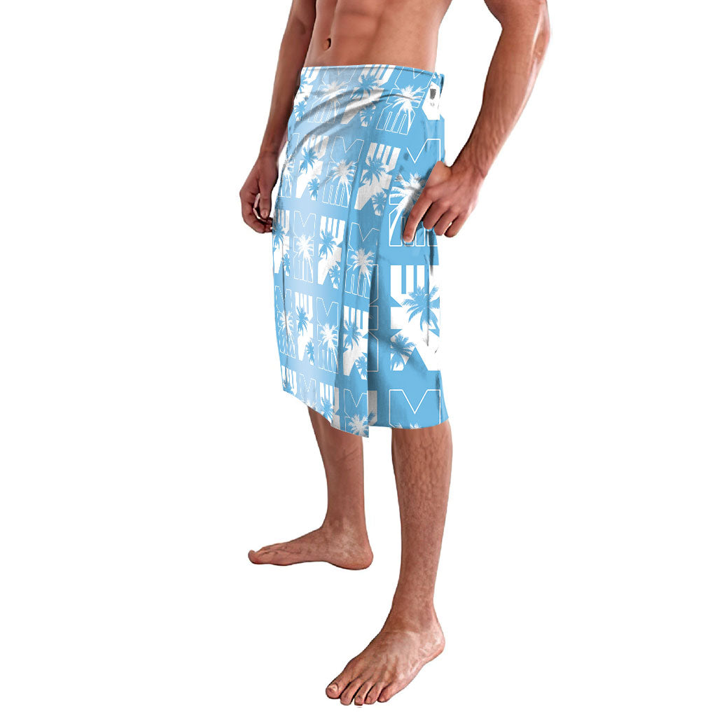 Bula Fiji Lavalava Blue Makare Masi Tapa Pattern