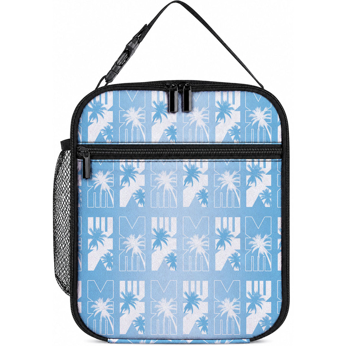 Bula Fiji Lunch Bag Blue Makare Masi Tapa Pattern