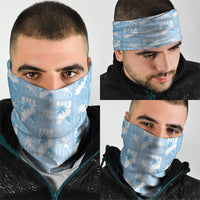 Bula Fiji Neck Gaiter Blue Makare Masi Tapa Pattern