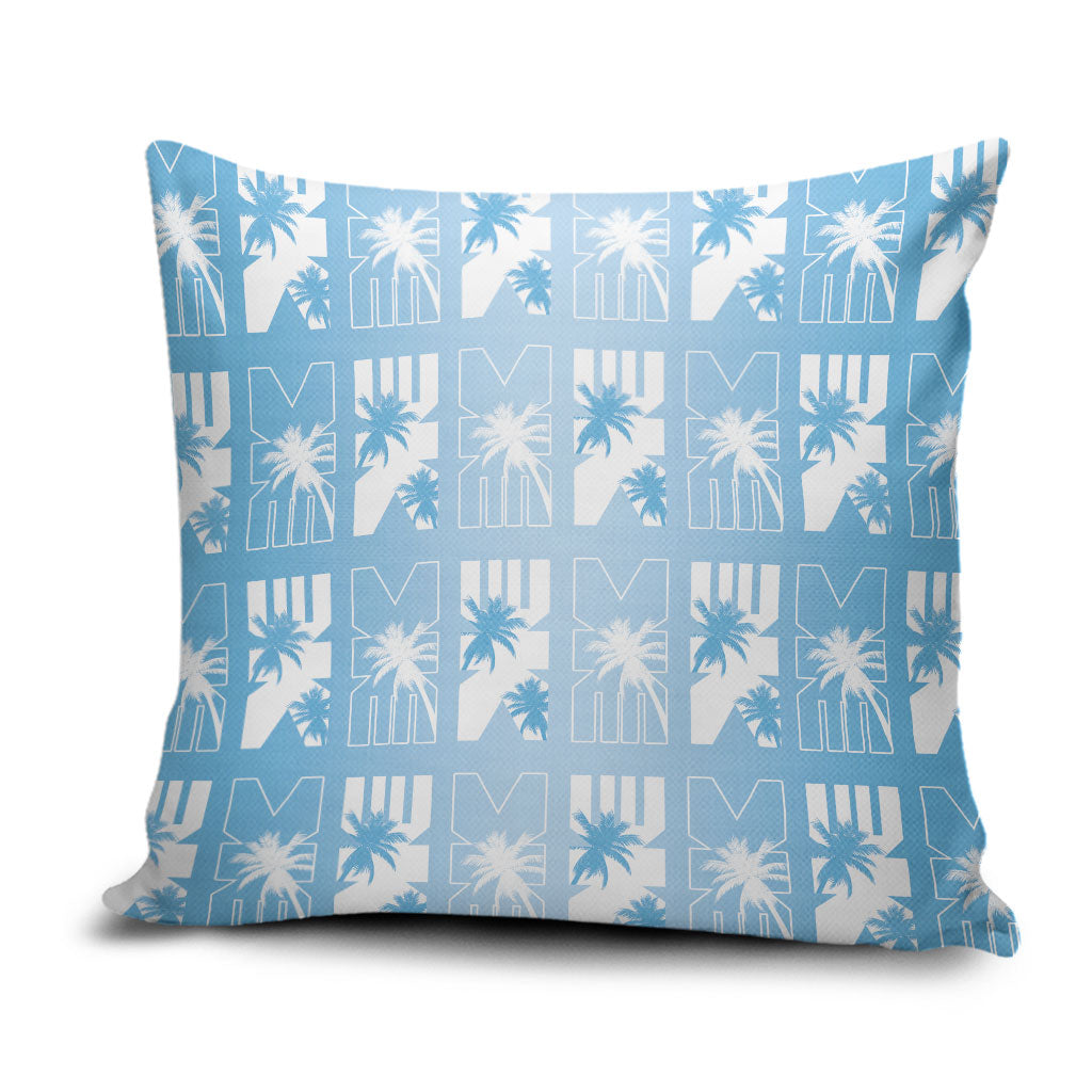 Bula Fiji Pillow Cover Blue Makare Masi Tapa Pattern