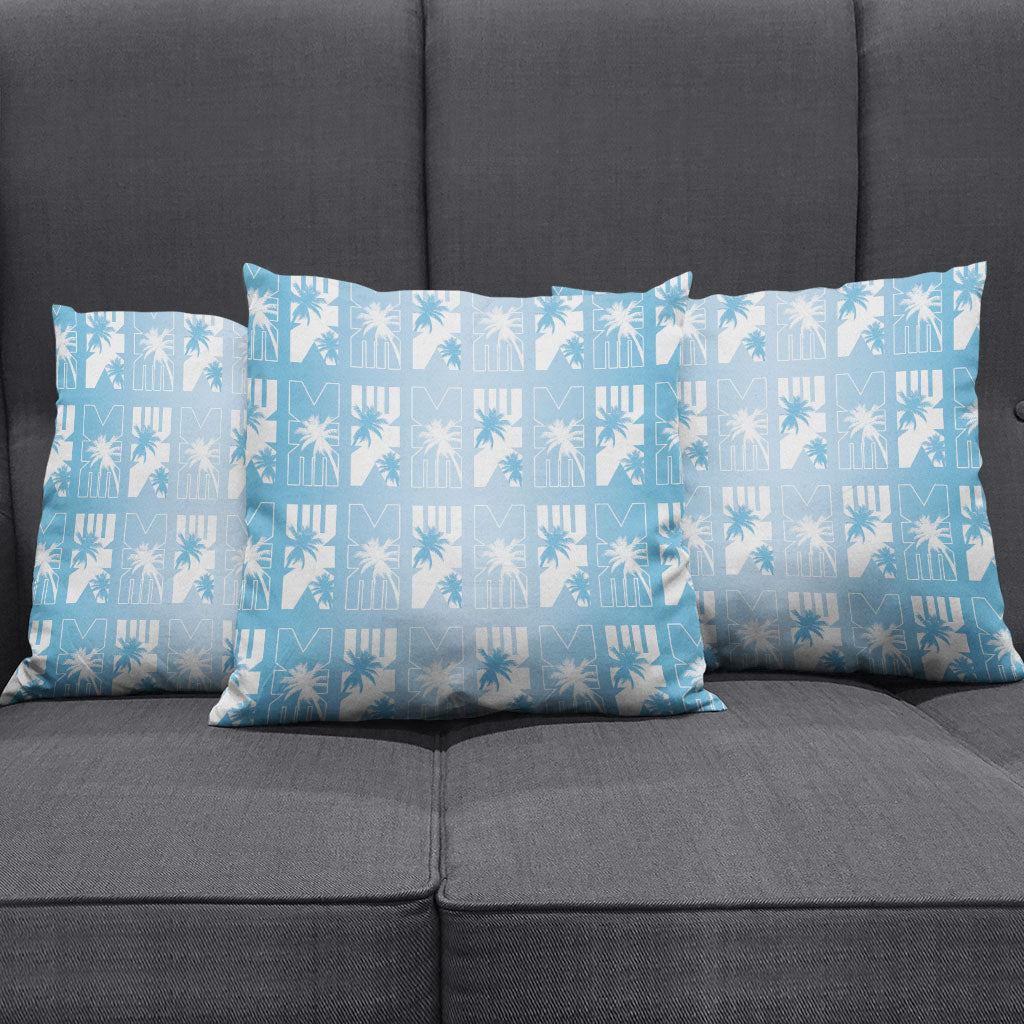 Bula Fiji Pillow Cover Blue Makare Masi Tapa Pattern