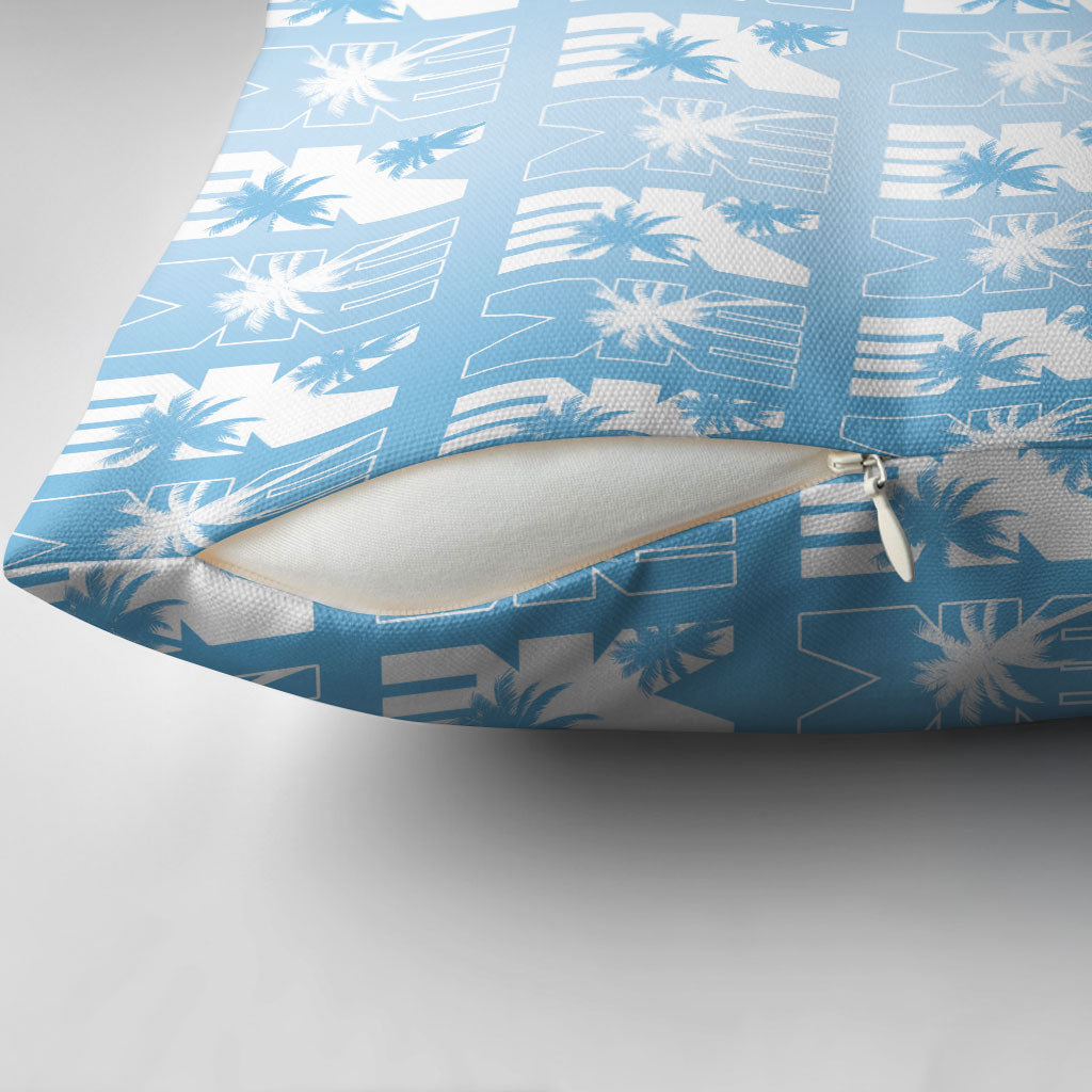 Bula Fiji Pillow Cover Blue Makare Masi Tapa Pattern