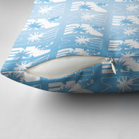 Bula Fiji Pillow Cover Blue Makare Masi Tapa Pattern