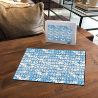 Bula Fiji Puzzle Blue Makare Masi Tapa Pattern