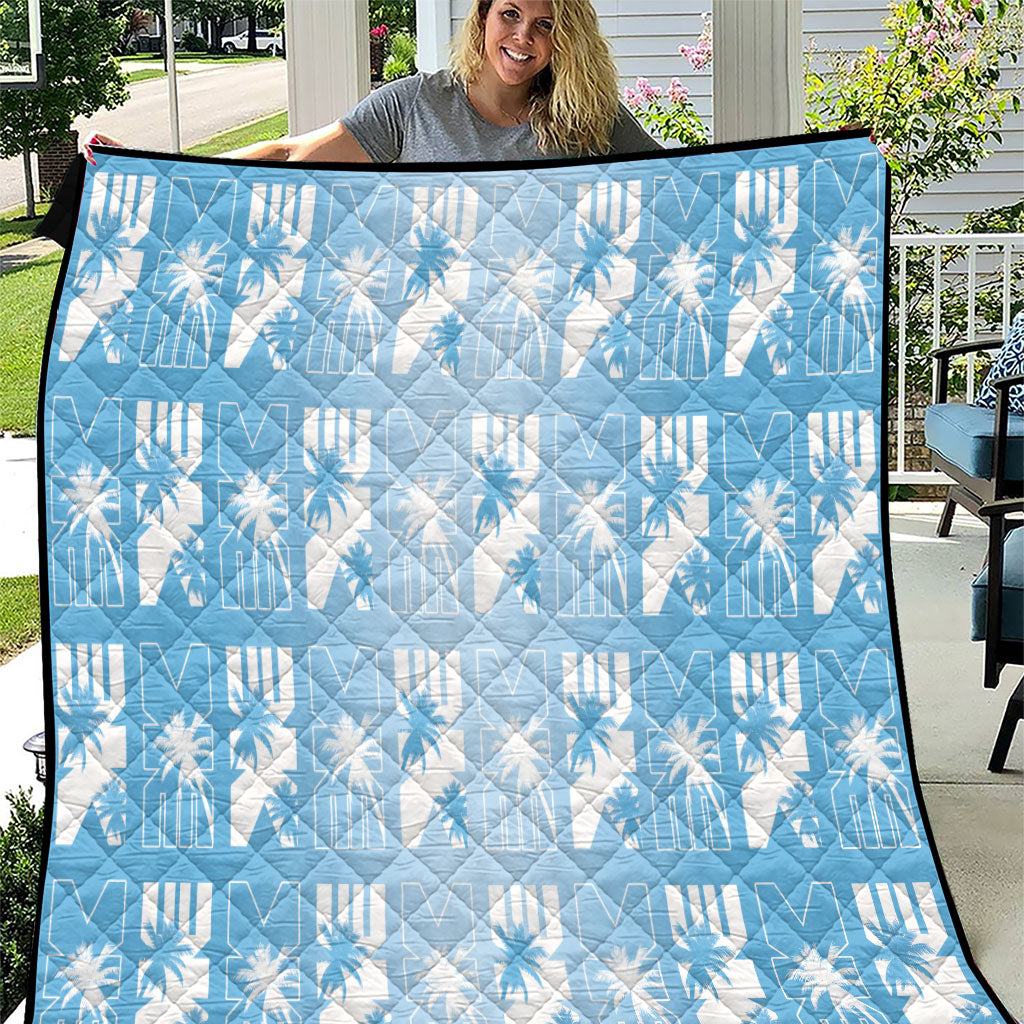 Bula Fiji Quilt Blue Makare Masi Tapa Pattern