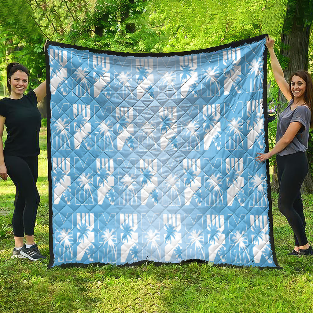 Bula Fiji Quilt Blue Makare Masi Tapa Pattern