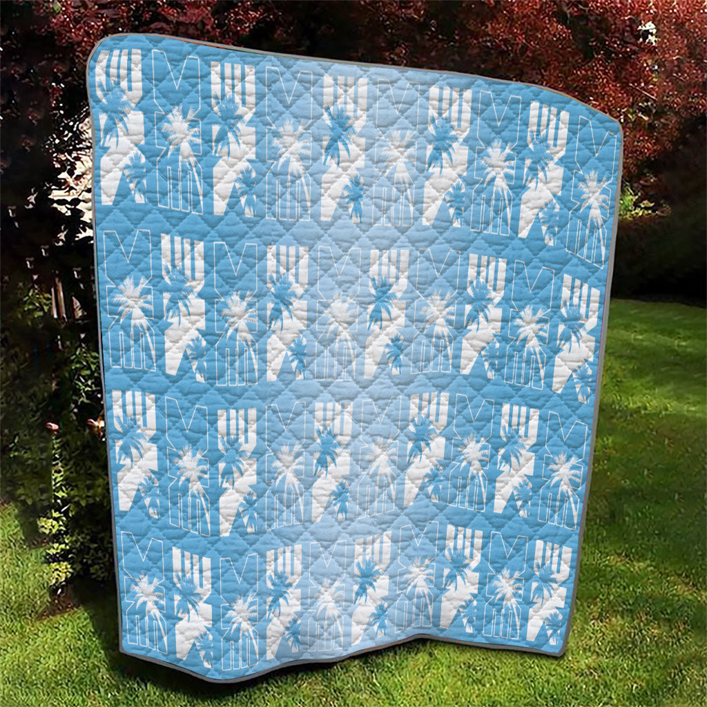 Bula Fiji Quilt Blue Makare Masi Tapa Pattern