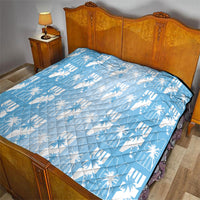 Bula Fiji Quilt Blue Makare Masi Tapa Pattern