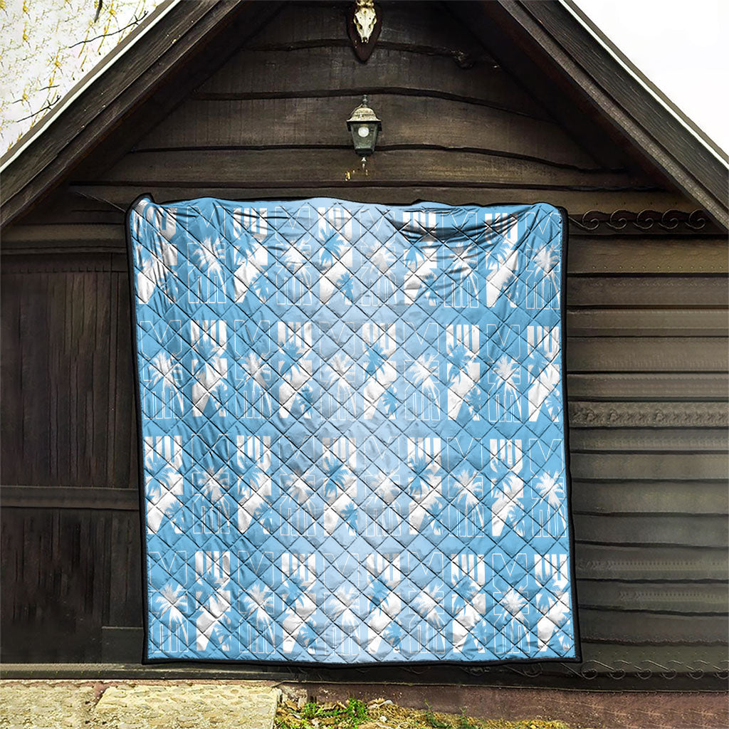 Bula Fiji Quilt Blue Makare Masi Tapa Pattern
