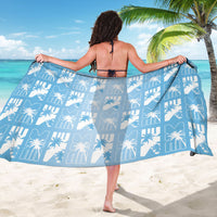 Bula Fiji Sarong Blue Makare Masi Tapa Pattern