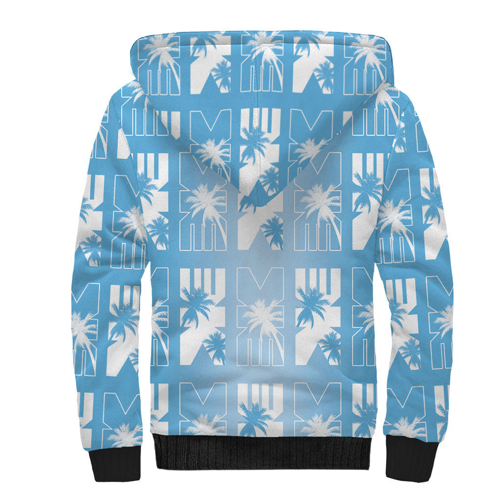 Bula Fiji Sherpa Hoodie Blue Makare Masi Tapa Pattern