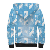 Bula Fiji Sherpa Hoodie Blue Makare Masi Tapa Pattern