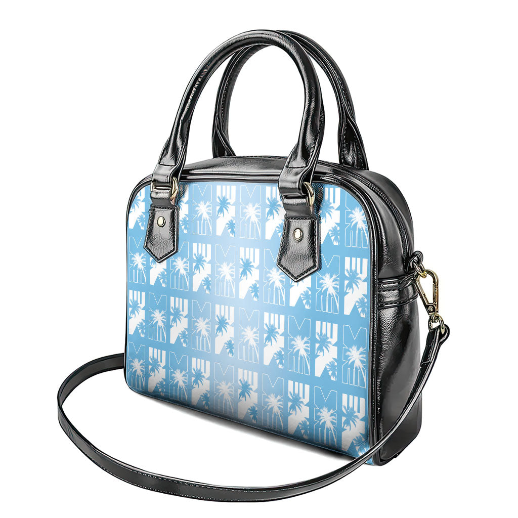 Bula Fiji Shoulder Handbag Blue Makare Masi Tapa Pattern