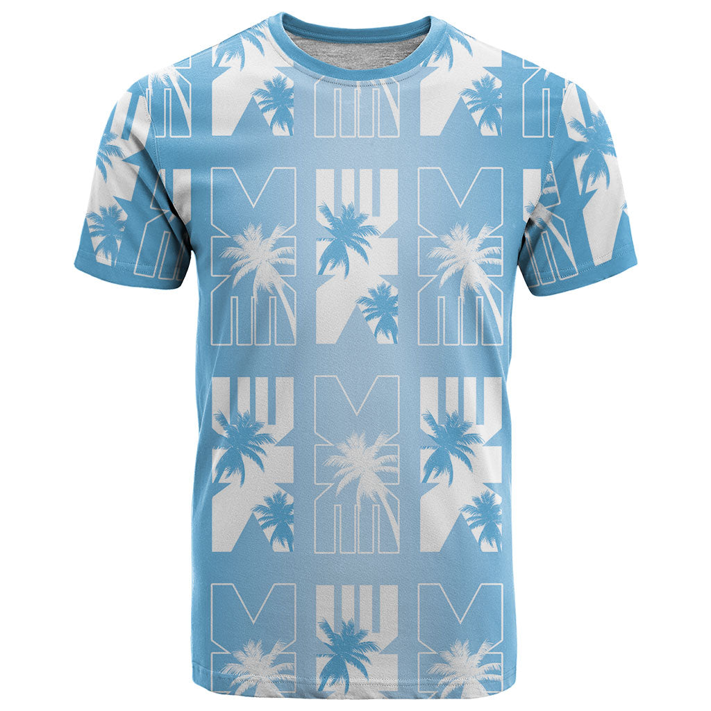 Bula Fiji T Shirt Blue Makare Masi Tapa Pattern
