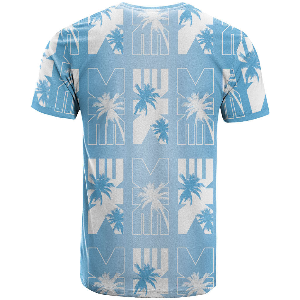 Bula Fiji T Shirt Blue Makare Masi Tapa Pattern