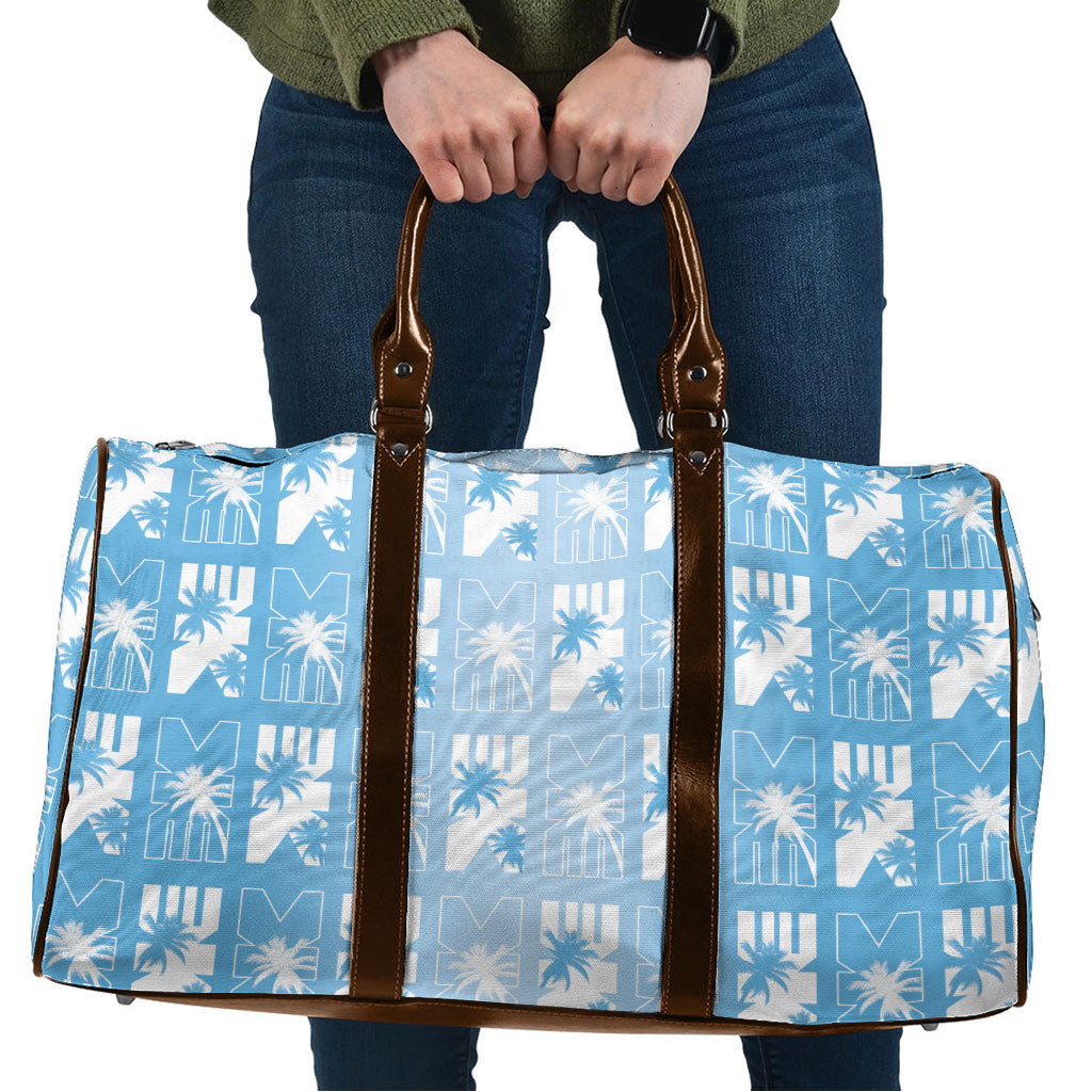 Bula Fiji Travel Bag Blue Makare Masi Tapa Pattern