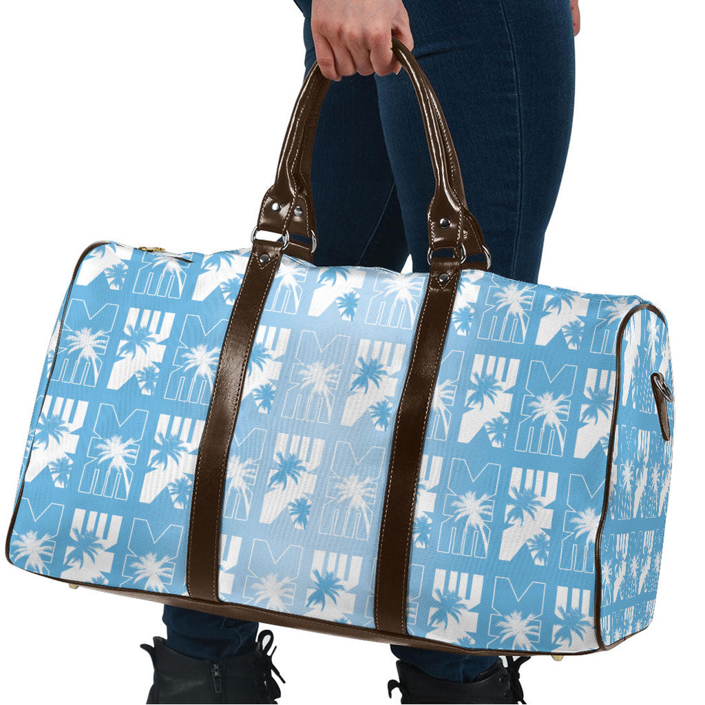 Bula Fiji Travel Bag Blue Makare Masi Tapa Pattern