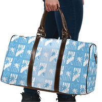 Bula Fiji Travel Bag Blue Makare Masi Tapa Pattern