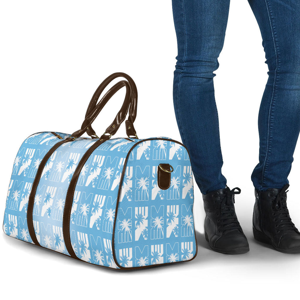Bula Fiji Travel Bag Blue Makare Masi Tapa Pattern