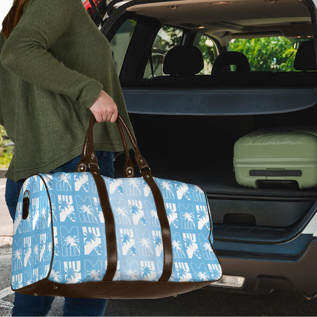 Bula Fiji Travel Bag Blue Makare Masi Tapa Pattern