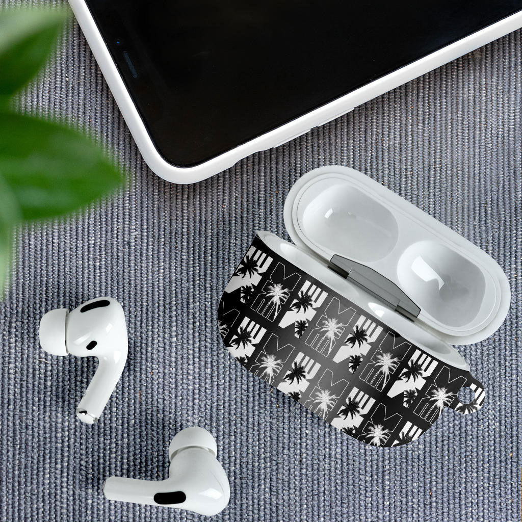 Bula Fiji AirPods Case Black Makare Masi Tapa Pattern