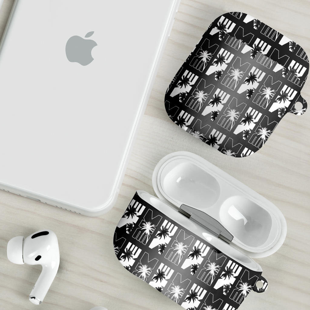 Bula Fiji AirPods Case Black Makare Masi Tapa Pattern