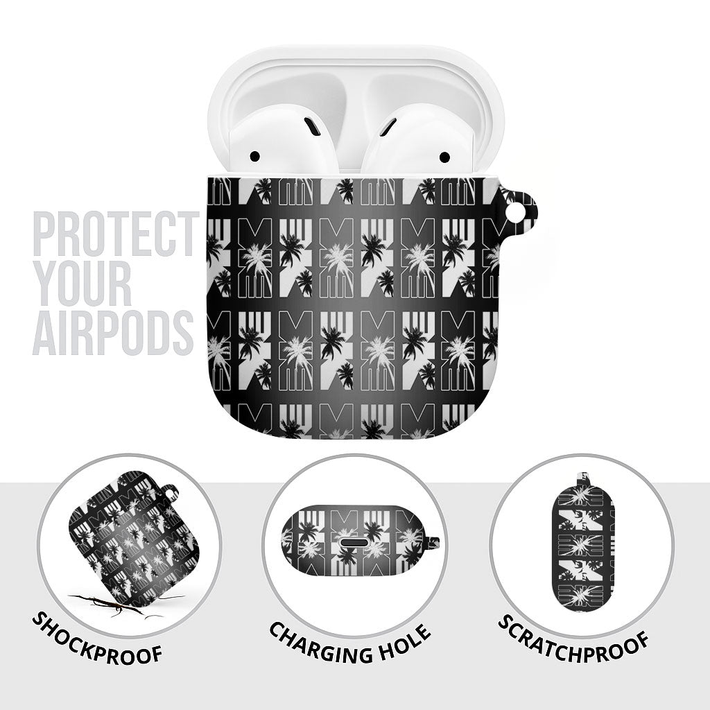 Bula Fiji AirPods Case Black Makare Masi Tapa Pattern