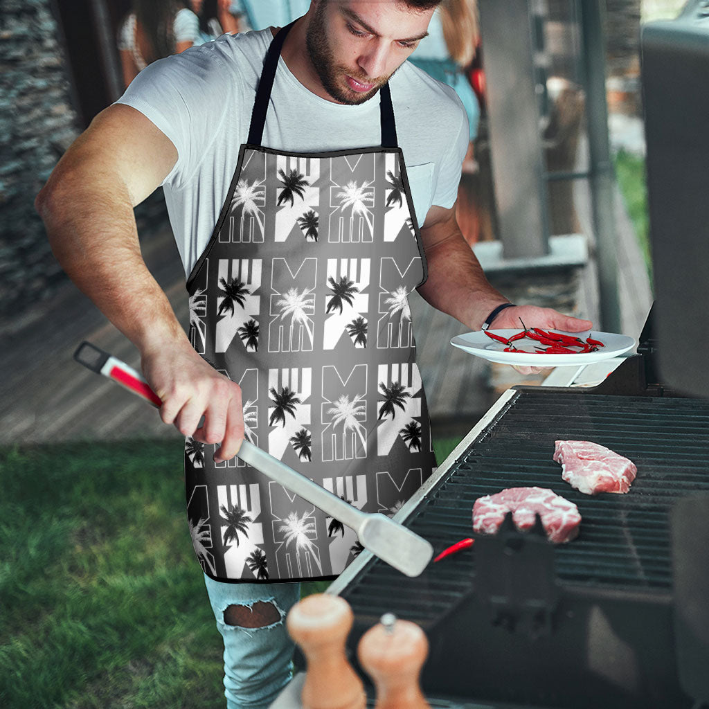 Bula Fiji Apron Black Makare Masi Tapa Pattern